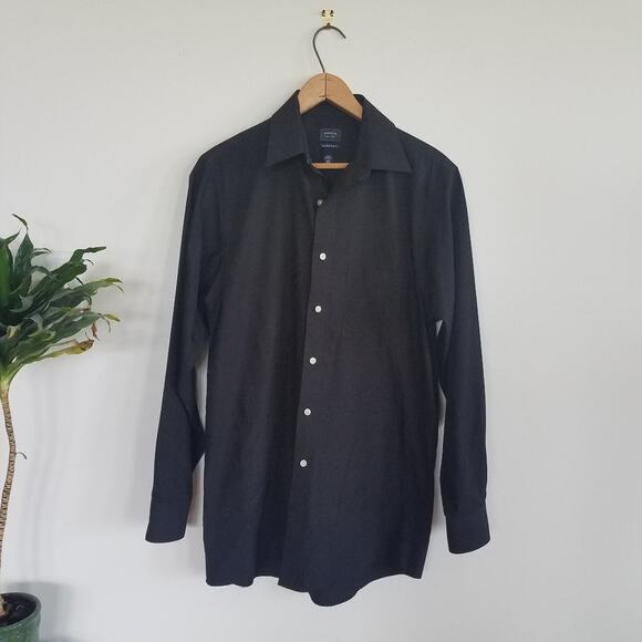Arrow classic fit black button-down shirt - Picture 1 of 4